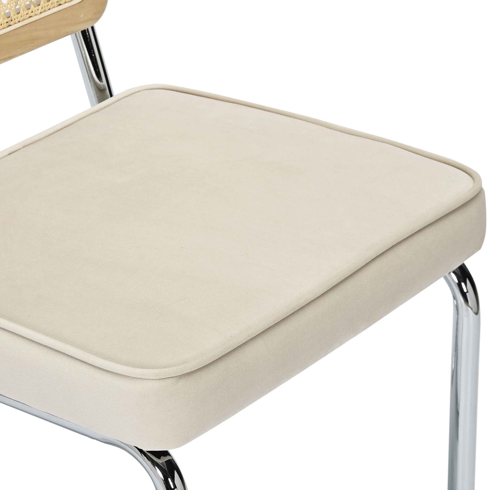 Juego de 2 tronas en acero y terciopelo. 