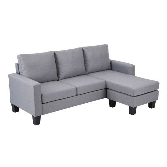 Sofá esquinero con chaise longue de tela de 3 plazas