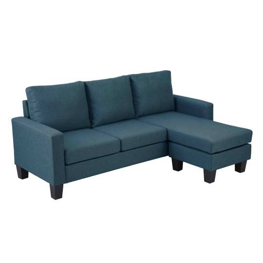 Sofá esquinero de 3 plazas de tela con chaise longue derecha | Oviala