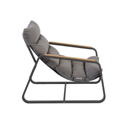 Sillón relax en acero y textileno con reposapiés. (3/5)