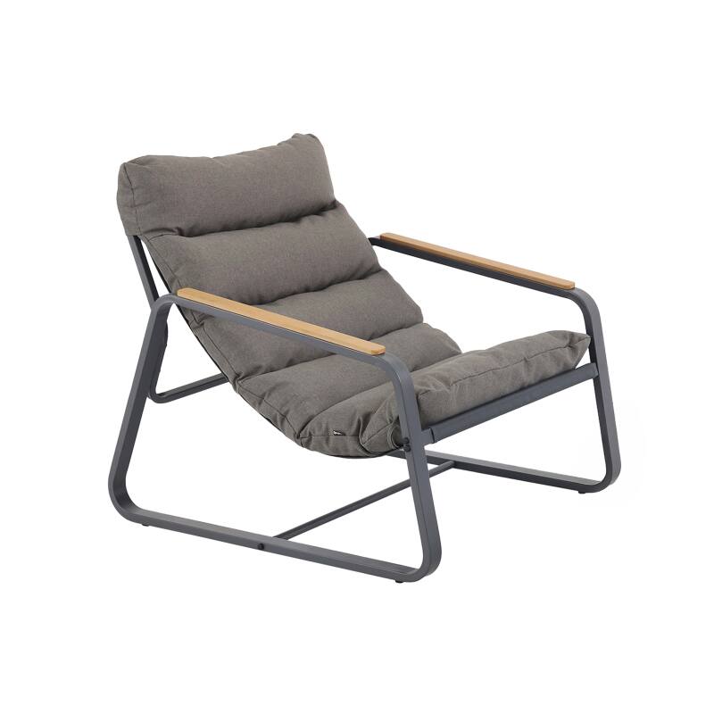 Sillón relax en acero y textileno con reposapiés. (2/5)