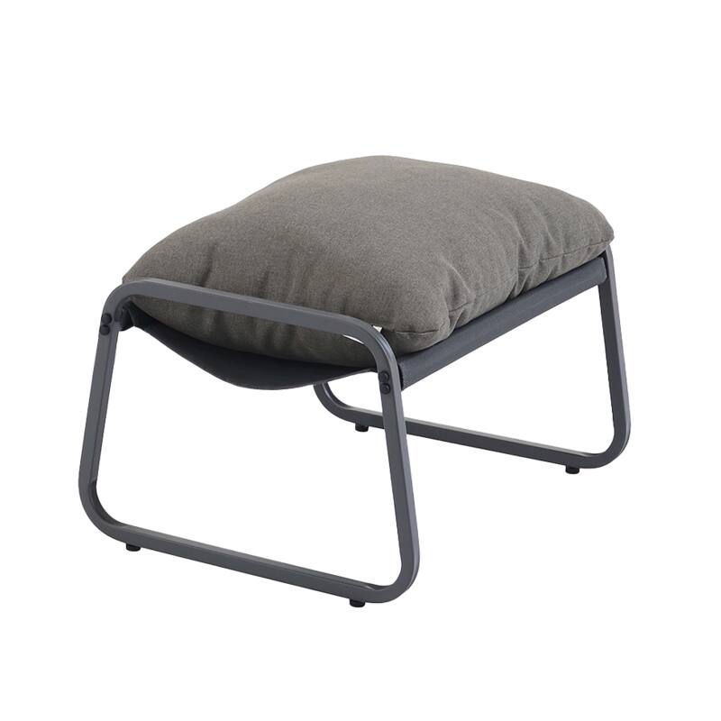 Sillón relax en acero y textileno con reposapiés. (4/5)