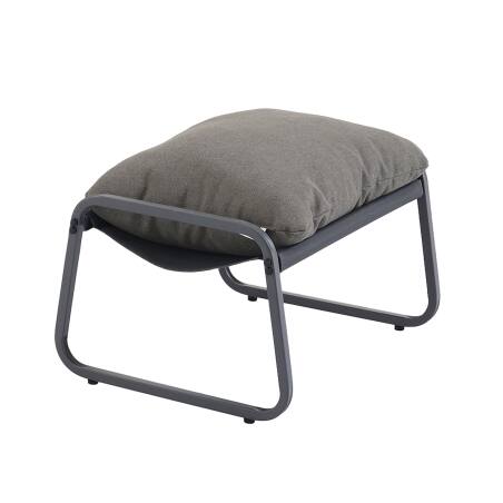 Sillón relax en acero y textileno con reposapiés. (4/5)