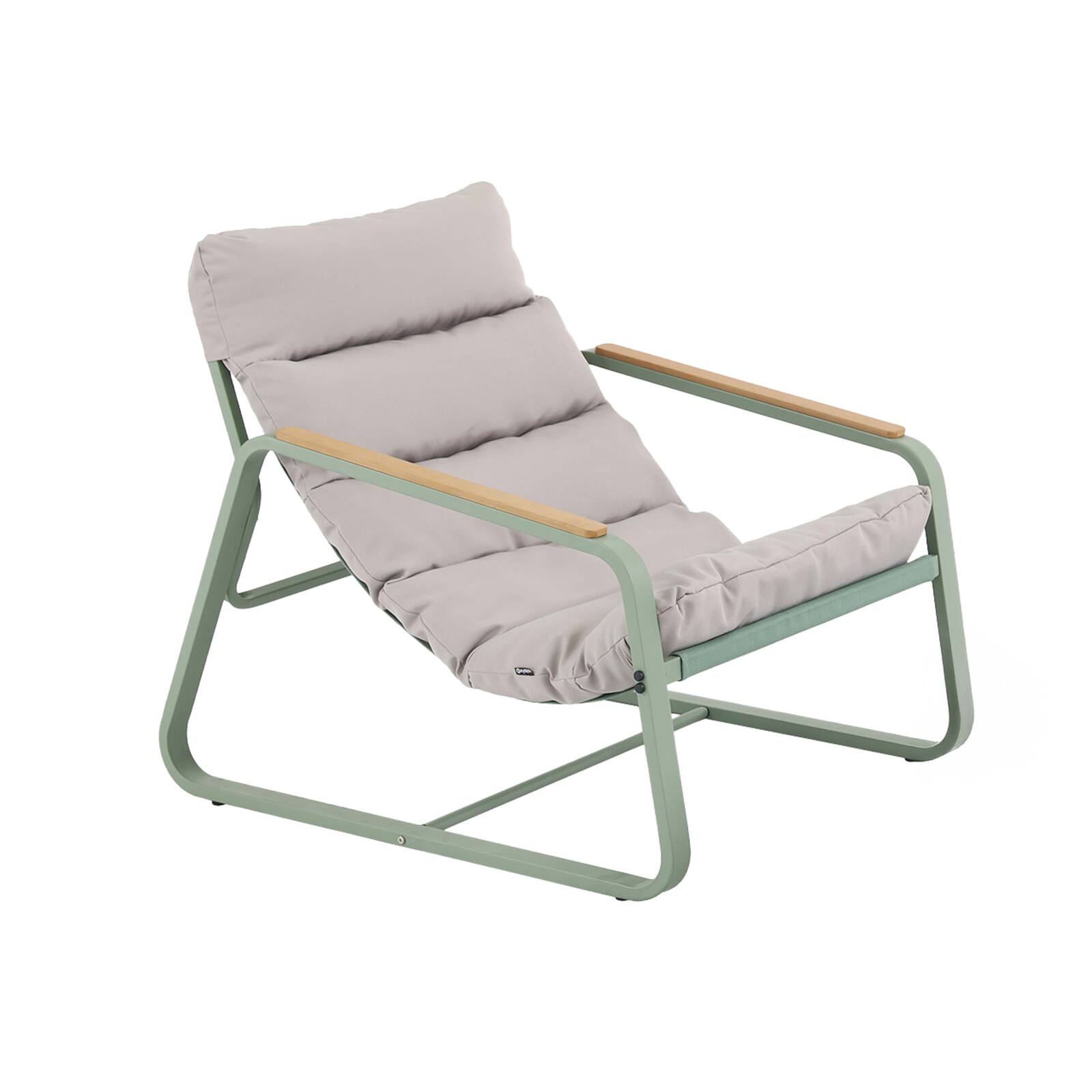 Sillón relax en acero y textileno con reposapiés.