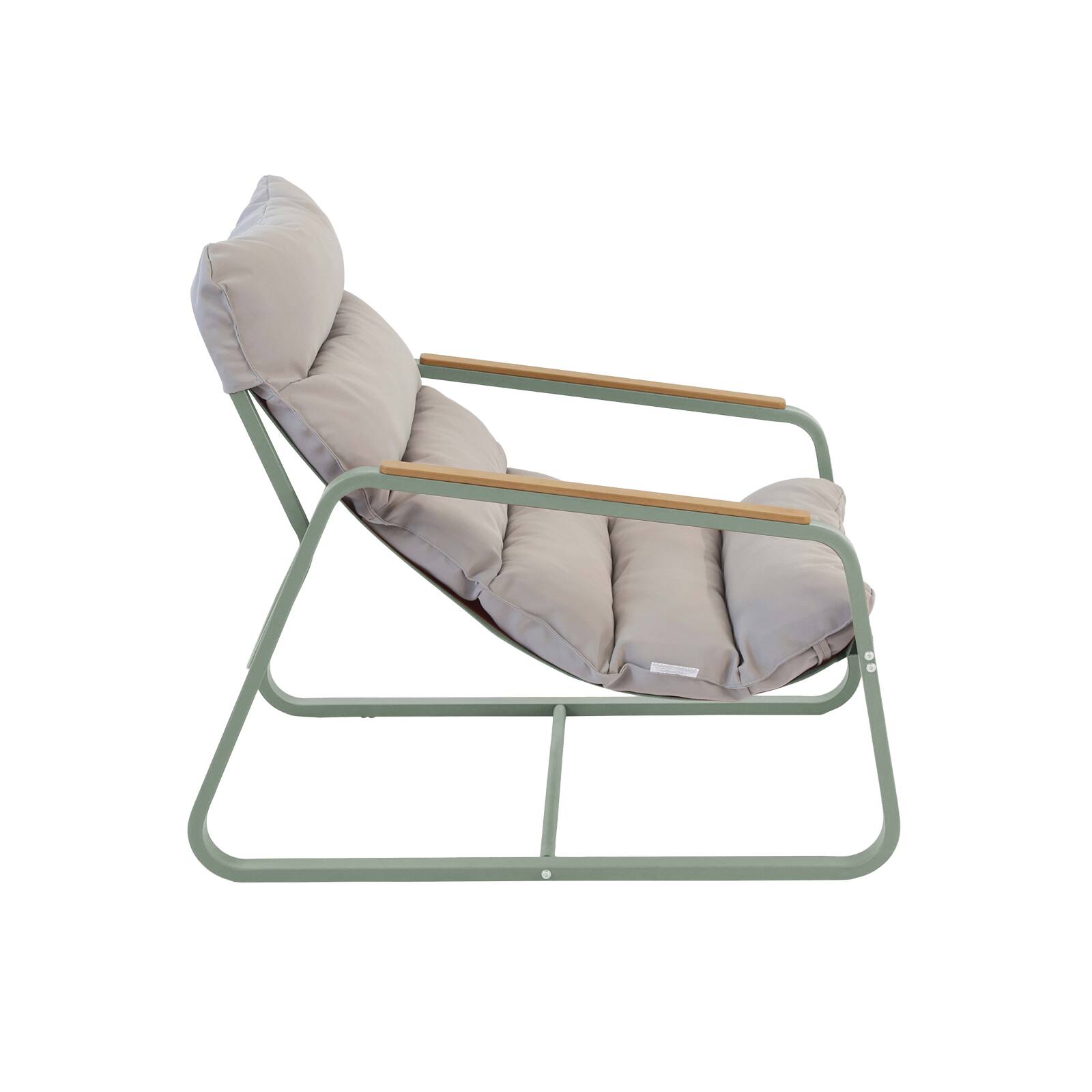 Sillón relax en acero y textileno con reposapiés.