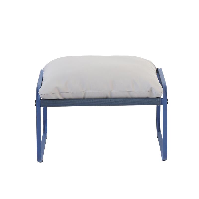 Sillón relax en acero y textileno con reposapiés.