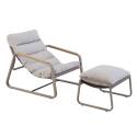 Sillón relax en acero y textileno con reposapiés.