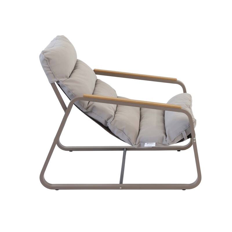 Sillón relax en acero y textileno con reposapiés. (2/7)