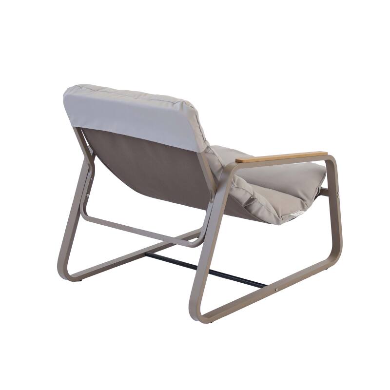 Sillón relax en acero y textileno con reposapiés. (3/7)