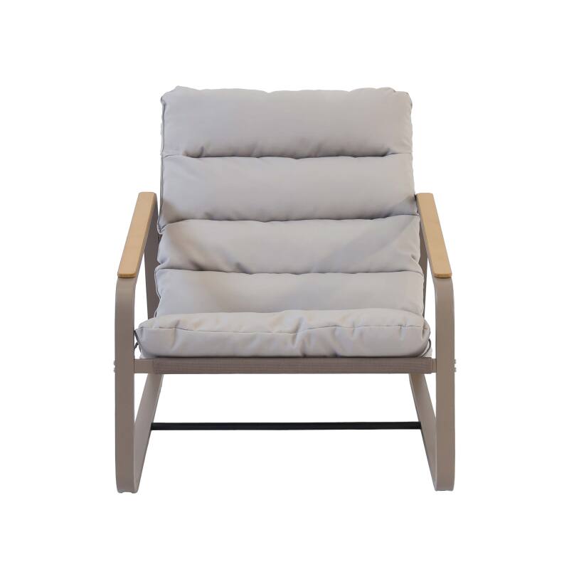 Sillón relax en acero y textileno con reposapiés. (4/7)