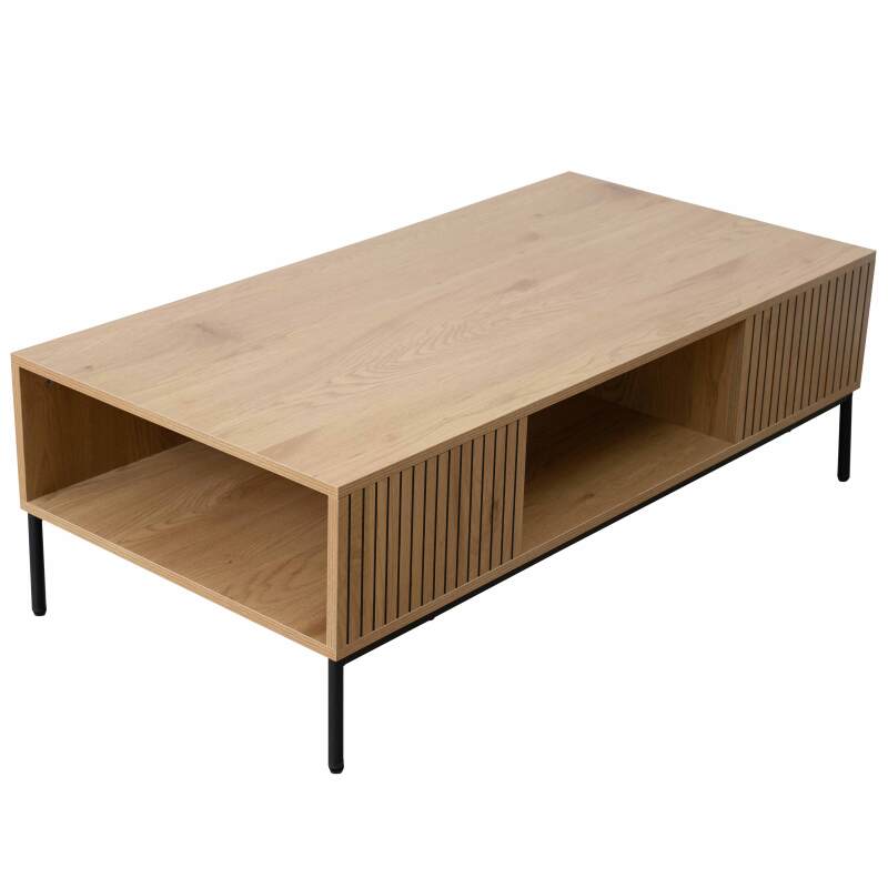 Mesa de centro de acero y MDF con decoración en melamina 150 cm (3/5)