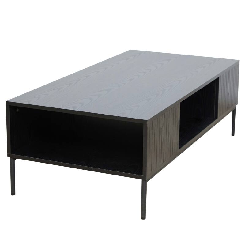 Mesa de centro de acero y MDF con decoración en melamina 150 cm