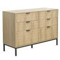 Cómoda con 6 cajones en MDF decoración melamina 112 cm