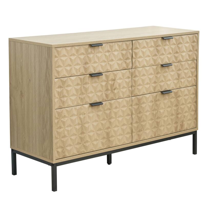 Cómoda con 6 cajones en MDF decoración melamina 112 cm
