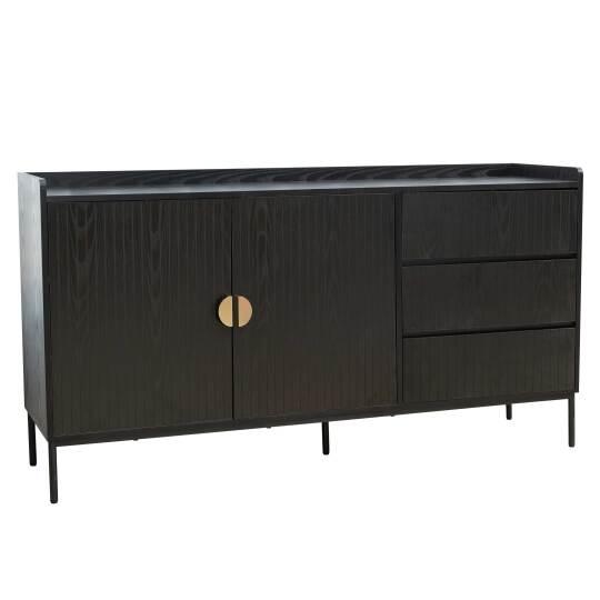 Aparador 2 puertas 3 cajones efecto lamas 150 cm | Oviala