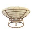 Sillón Papasan en acero y ratán sintético con cojín