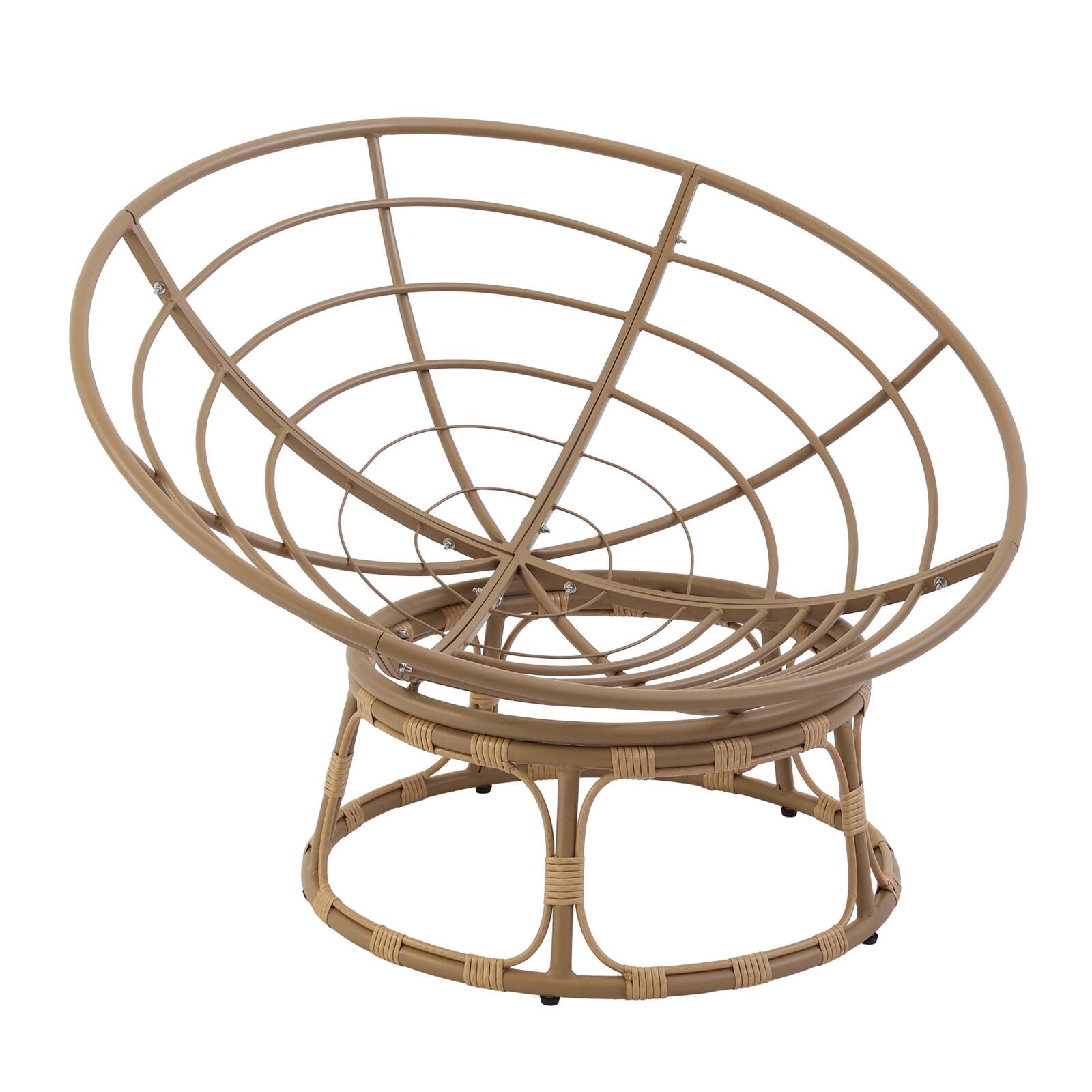 Sillón Papasan en acero y ratán sintético con cojín Sillón Papasan en acero y ratán sintético con cojín