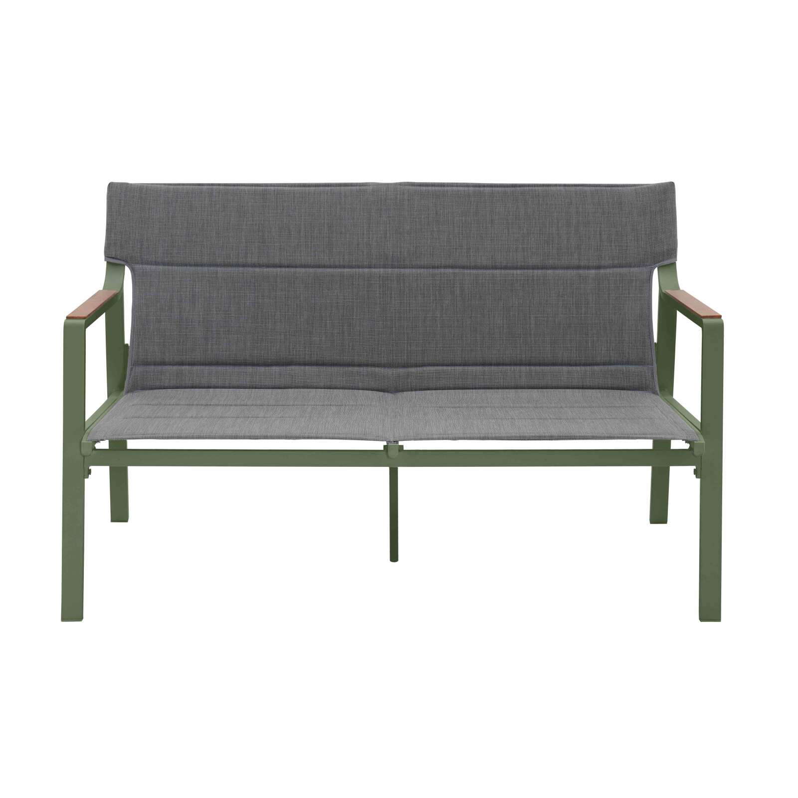 Mueble de jardín de aluminio de 4 plazas con 1 sofá, 2 sillones y mesa de centro