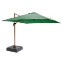 Parasol excéntrico rotación de 360° (3 x 3m) y base con ruedas de 100L para contrapesar