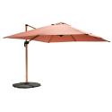 Parasol excéntrico inclinable y rotación de 360° cuadrado (3 x 3 m) y 4 losas lastradas