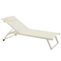 Juego de 2 tumbonas de aluminio con ruedas, reclinables en 4 posiciones