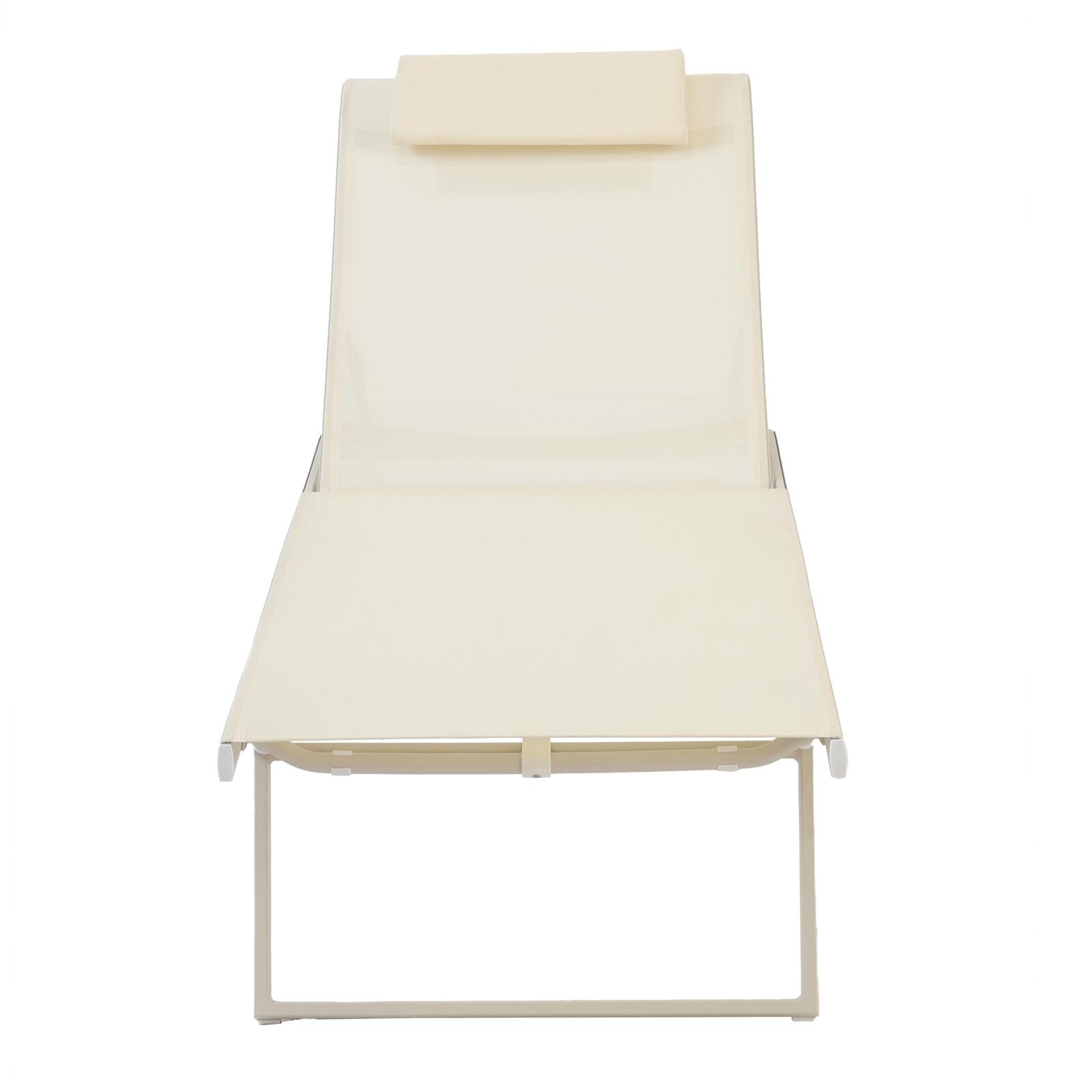 Juego de 2 tumbonas de aluminio con ruedas, reclinables en 4 posiciones