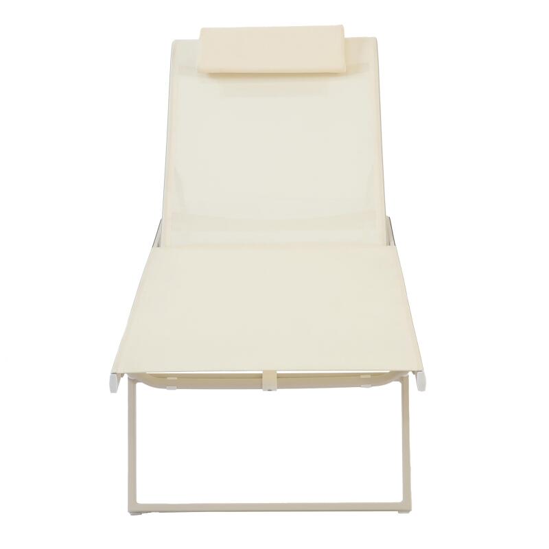 Juego de 2 tumbonas de aluminio con ruedas, reclinables en 4 posiciones