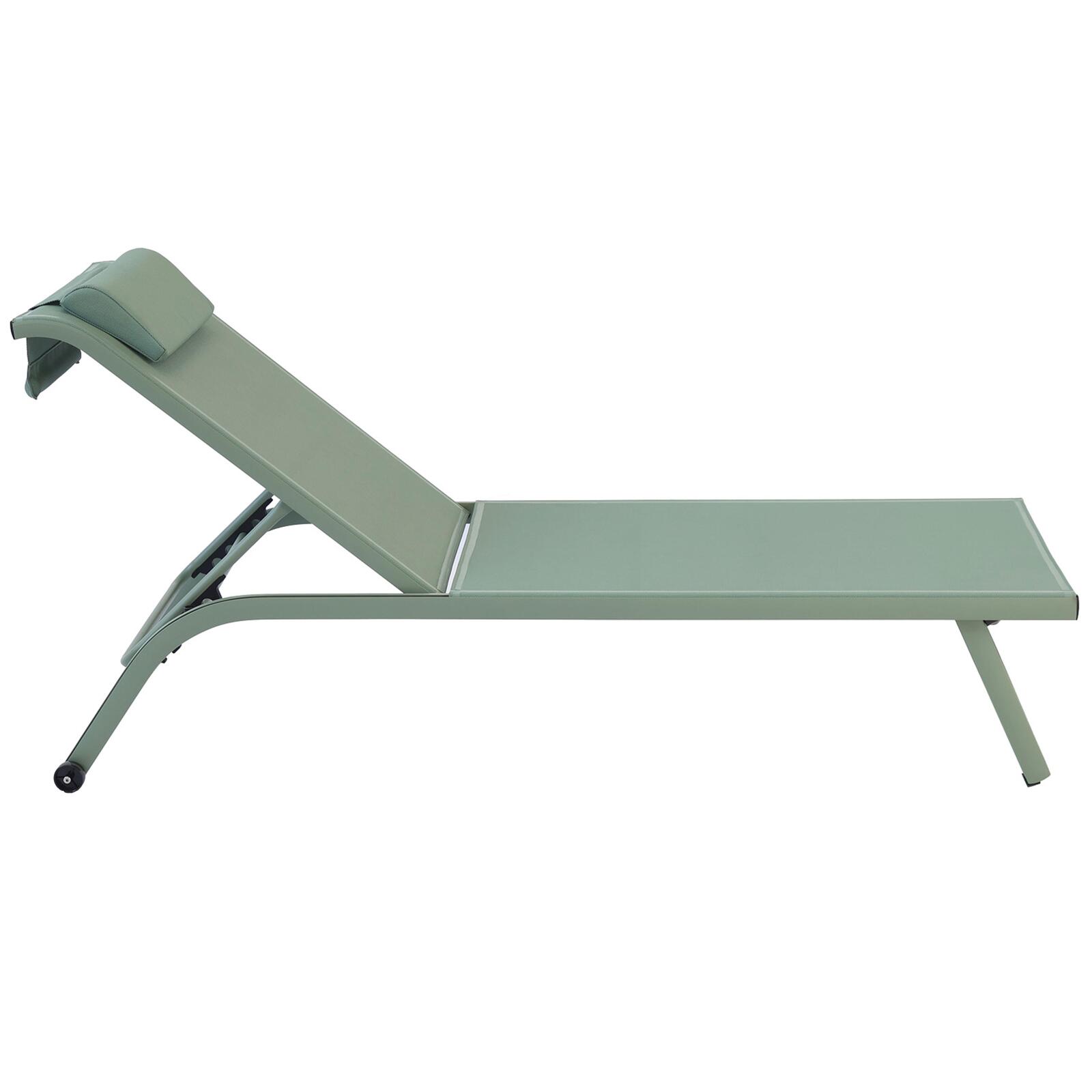 Juego de 2 tumbonas de aluminio con ruedas, reclinables en 4 posiciones