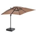 Parasol excéntrico rectangular giratorio 360° (2 x 3m) y base con ruedas de 100L para contrapeso