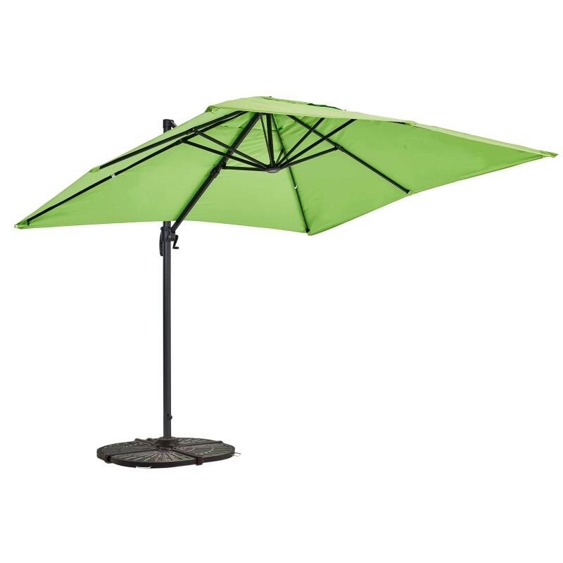 Sombrilla colgante rectangular orientable a 360° (2 x 3 m) y 4 losas lastradas