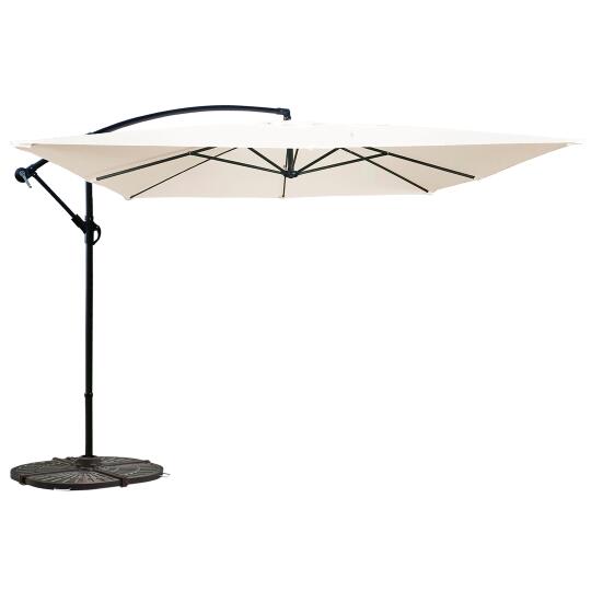 Parasol excéntrico (3 x 3 m) y 4 losas lastradas