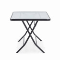 Mesa de jardín rectangular 130x80 cm y 4 sillas plegables