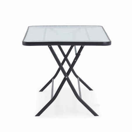 Mesa de jardín rectangular 130x80 cm y 4 sillas plegables