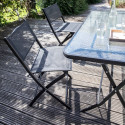 Mesa de jardín rectangular 130x80 cm y 4 sillas plegables
