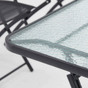 Mesa de jardín rectangular 130x80 cm y 4 sillas plegables
