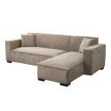 Sofá esquinero con chaise longue tela recta 3 plazas   