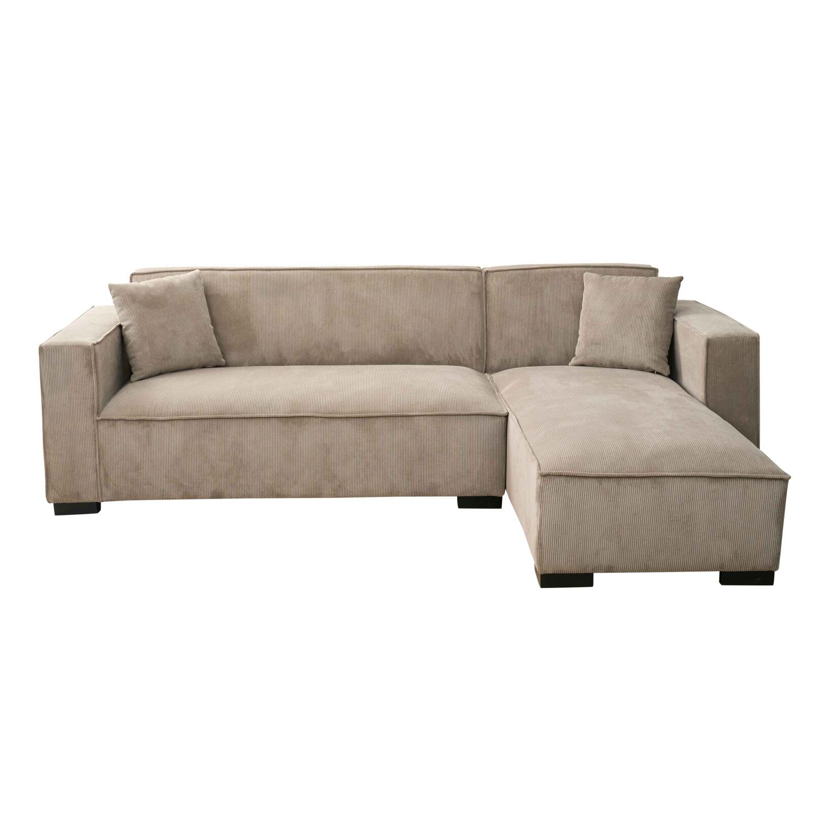 Sofá esquinero con chaise longue tela recta 3 plazas   