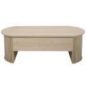 Mesa de centro elevable ovalada de melamina efecto madera