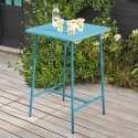 Table de restaurant haute carrée en métal (70 cm) - 4 places