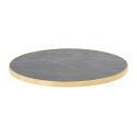 Mesa basculante redonda con asa Ø 60 cm de madera contrachapada con revestimiento de laminado y cantos de aluminio