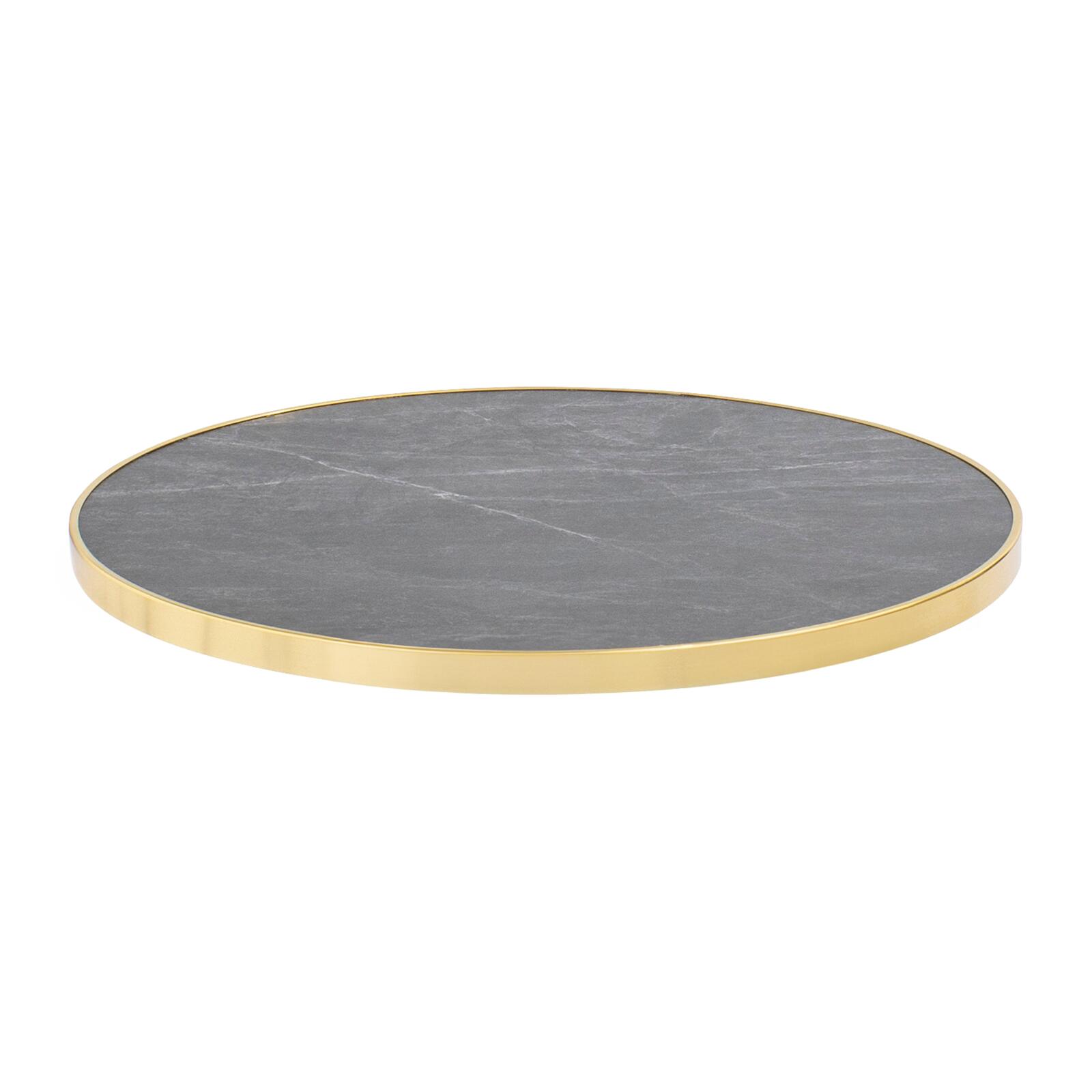Mesa basculante redonda con asa Ø 60 cm de madera contrachapada con revestimiento de laminado y cantos de aluminio