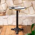 Mesa basculante redonda con asa Ø 60 cm de madera contrachapada con revestimiento de laminado y cantos de aluminio