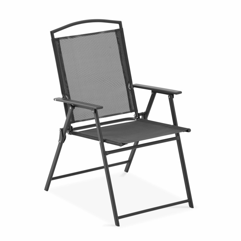 Mesa de jardín rectangular 140 x 80 cm, 6 sillas con reposabrazos y sombrilla (2/7)