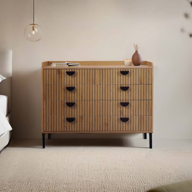 Cómoda con 5 cajones en MDF decoración melamina 100 cm