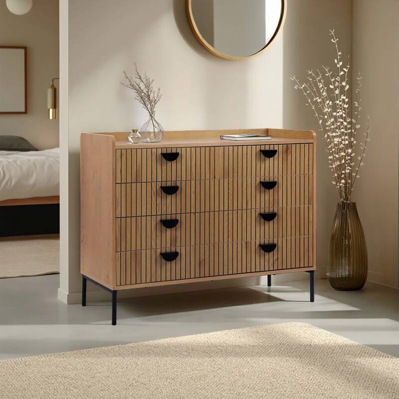 Cómoda con 5 cajones en MDF decoración melamina 100 cm