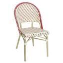 Silla de jardín estilo bistro parisino de aluminio y ratán sintético