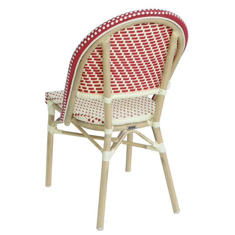 Silla de jardín estilo bistro parisino de aluminio y ratán sintético (2/6)