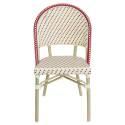 Silla de jardín estilo bistro parisino de aluminio y ratán sintético