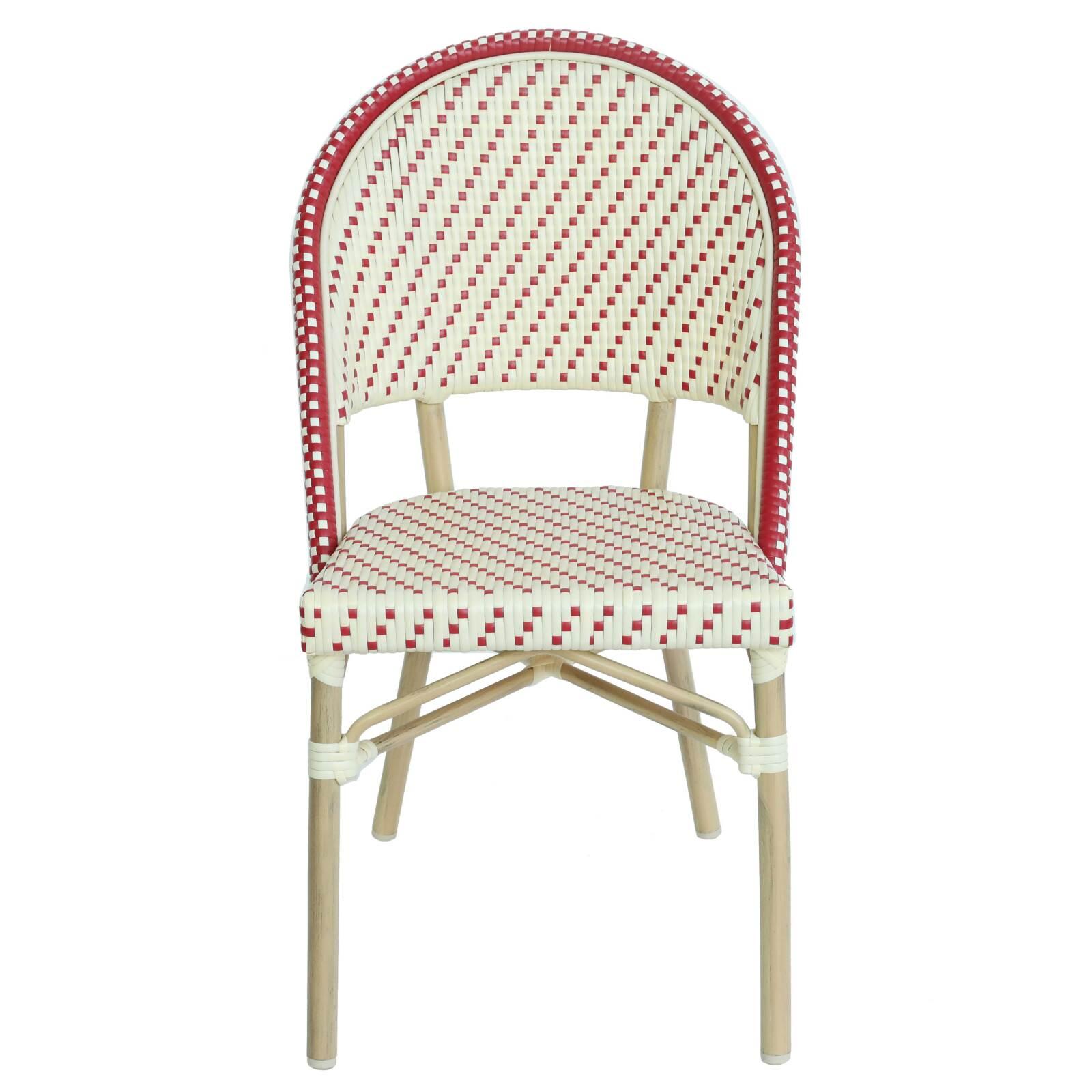 Silla de jardín estilo bistro parisino de aluminio y ratán sintético