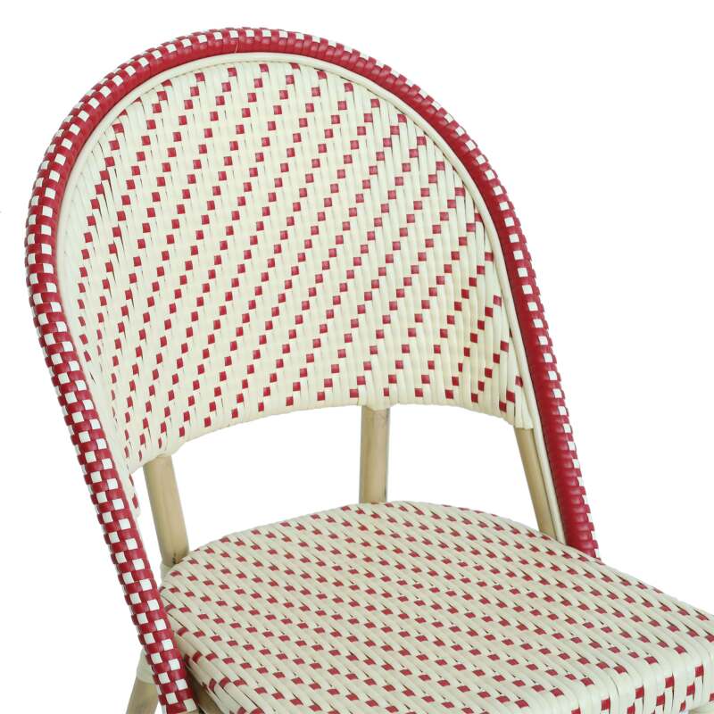 Silla de jardín estilo bistro parisino de aluminio y ratán sintético (5/6)